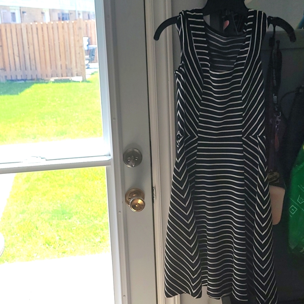 Black striped dress